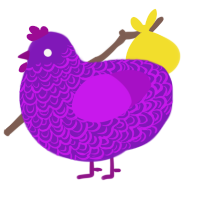 Ultimate Grape Works, a violet and amethyst chicken with a double-lace pattern