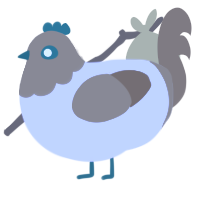 A lilac and brown chicken with a head pattern