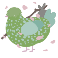 A grass and mint chicken with a speckle pattern