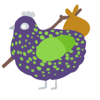 A overcast and grass chicken with a speckle pattern