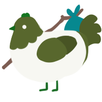 A white and olive chicken with a head pattern