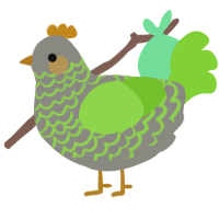 Mossy Rock, a ash and grass chicken with a lace pattern