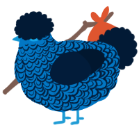 A sapphire and tumblr chicken with a double-lace pattern