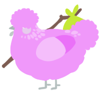 A lavender chicken with a neck-speckle pattern