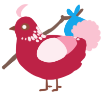 A crimson and rose chicken with a neck-speckle pattern