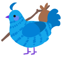 A sky and sapphire chicken with a bar pattern
