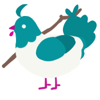 (unnamed), a white and teal chicken with a head pattern