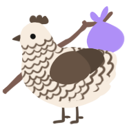 A cream and bark chicken with a lace pattern
