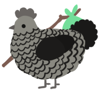 A ash and sable chicken with a lace pattern