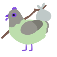 A gluppy and ash chicken with a head pattern