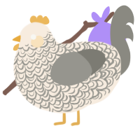 A cream and ash chicken with a double-lace pattern