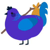 A indigo and sapphire chicken with a neck-band pattern