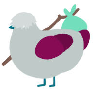 Stony, a silver and wine chicken