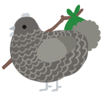 A grey and ash chicken with a lace pattern