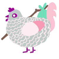 A silver and rose chicken with a lace pattern