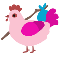 A rose and fuchsia chicken