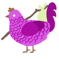 A orchid and plum chicken with a lace pattern