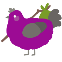 A plum and grey chicken