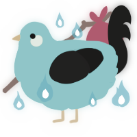 A aqua and sable chicken