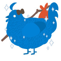 A sapphire chicken with a double-lace pattern