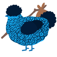 A sky and tumblr chicken with a double-lace pattern