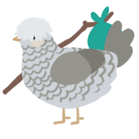 A mist and ash chicken with a lace pattern