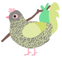A ash and lemon chicken with a double-lace pattern