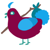 A maroon and sky chicken