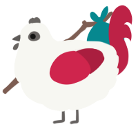 A white and crimson chicken