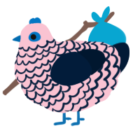 A rose and tumblr chicken with a lace pattern