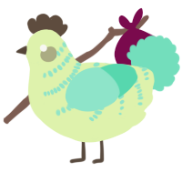A apple and mint chicken with a half-bar pattern