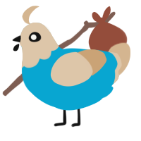 A cerulean and beige chicken with a head pattern