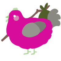 A fuchsia and ash chicken
