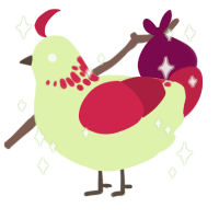 A apple and crimson chicken with a neck-speckle pattern