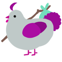 A silver and plum chicken
