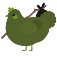 A olive chicken with a double-lace pattern
