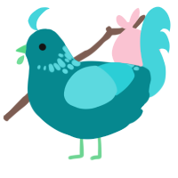 A teal and aqua chicken with a neck-speckle pattern