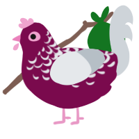 A wine and mist chicken with a half-lace pattern