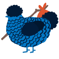 A sapphire and tumblr chicken with a lace pattern