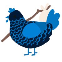 A tumblr and sapphire chicken with a lace pattern