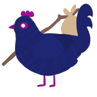 A navy chicken with a bar pattern