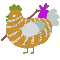 Moldy Tangerine, a gold and silver chicken with a bar pattern