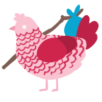 A rose and crimson chicken with a lace pattern