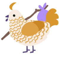 (unnamed), a cream and orange chicken with a lace pattern