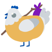 A honey and mist chicken with a head pattern