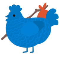 A sapphire chicken with a lace pattern