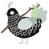 A sable and silver chicken with a lace pattern