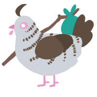 A mist and bark chicken with a half-bar pattern