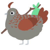 A ash and russet chicken with a half-lace pattern