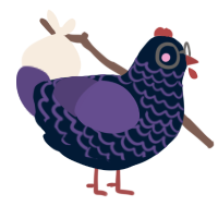 Soren, a tumblr and overcast chicken with a lace pattern